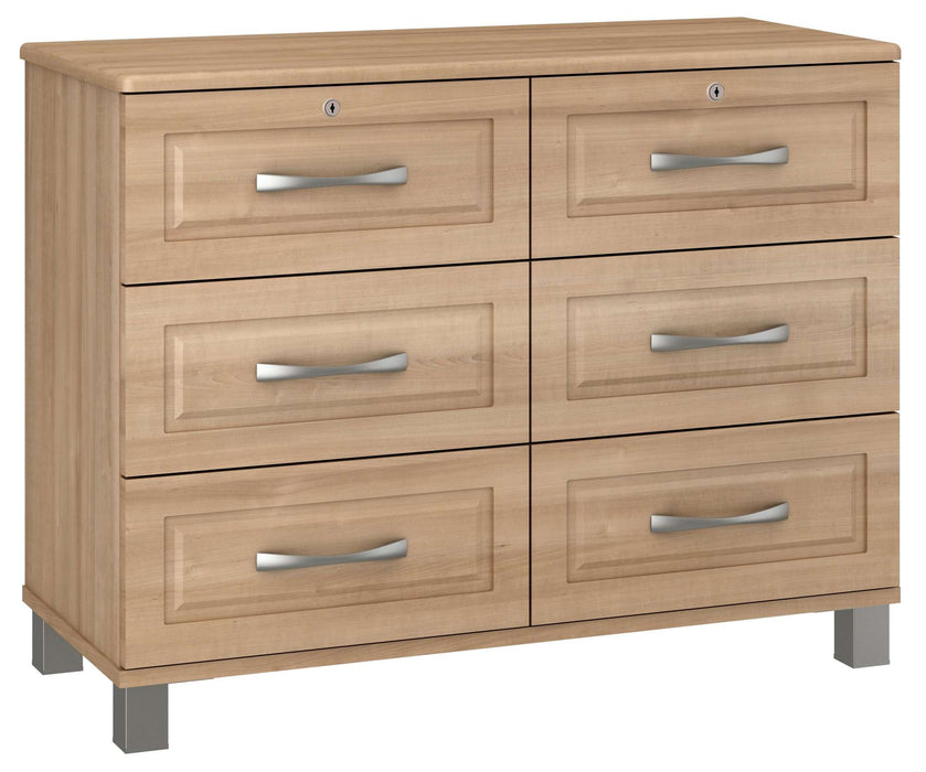 TRINCEA SIX DRAWER CHEST WITH LOCK & NICKEL FEET