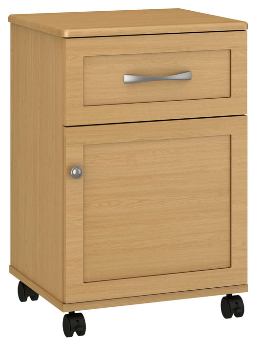 SERENO ONE DOOR, ONE DRAWER BEDSIDE CABINET (CASTERS)