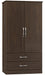 M7030 Musa Divided Double Door Wardrobe w/ Two Drawers Dual Locks