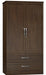 N7028 Sereno Divided Double Door Wardrobe w/ Two Drawers Locking Right