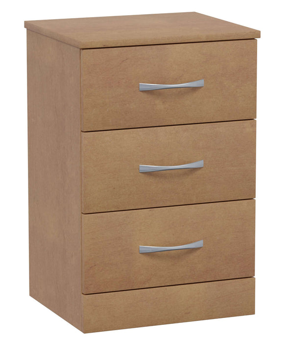 VALORE THREE DRAWER BEDSIDE CABINET