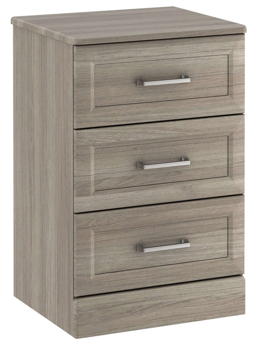 TANGENTE THREE DRAWER BEDSIDE CABINET