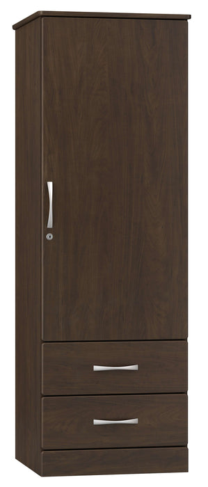 AMARE LOCKING SINGLE DOOR WARDROBE WITH TWO DRAWERS