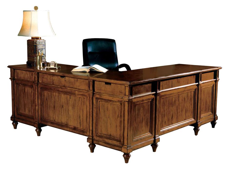 URBAN ASH BURL EXECUTIVE L-SHAPE DESK