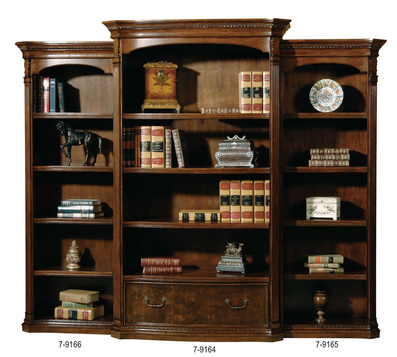 OLD WORLD WALNUT BURL EXECUTIVE RIGHT BOOKCASE