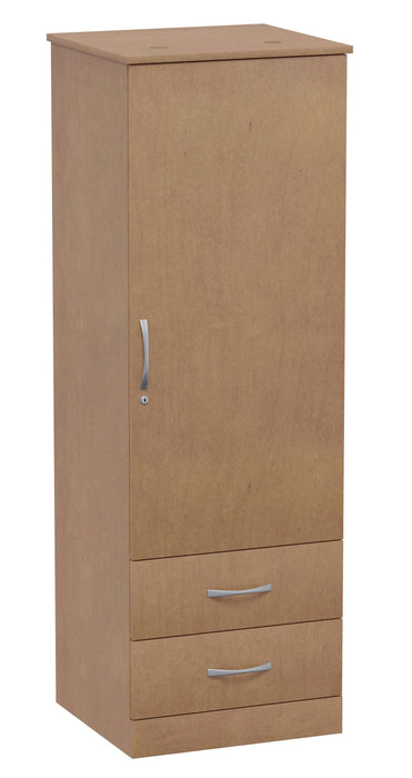 VALORE LOCKING SINGLE DOOR WARDROBE WITH TWO DRAWERS