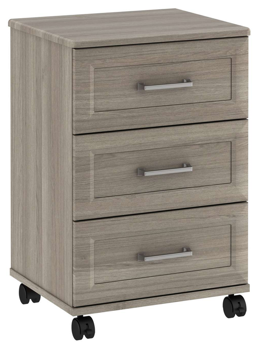 TANGENTE THREE DRAWER BEDSIDE CABINET WITH CASTERS