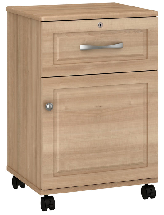 T7406 Trincea One Door, One Drawer Bedside Cabinet w/ Lock & Casters