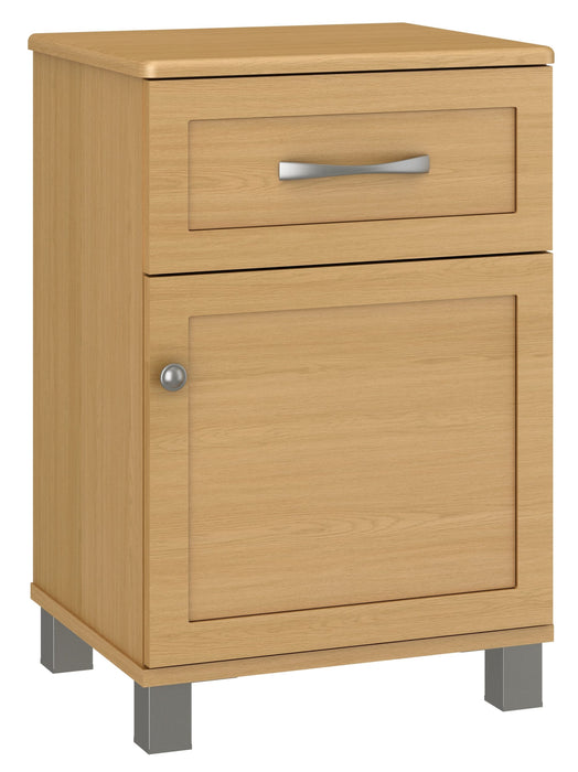 N7305 Sereno One Door, One Drawer Bedside Cabinet (Nickel Feet)