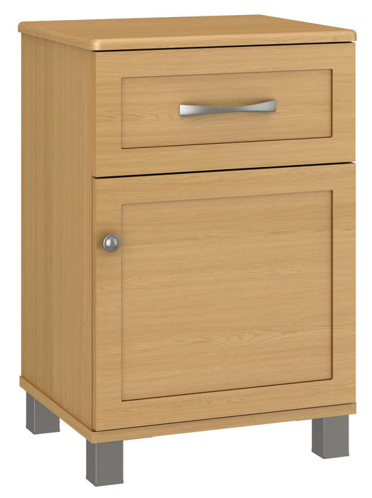 SERENO ONE DOOR, ONE DRAWER BEDSIDE CABINET (NICKEL FEET)