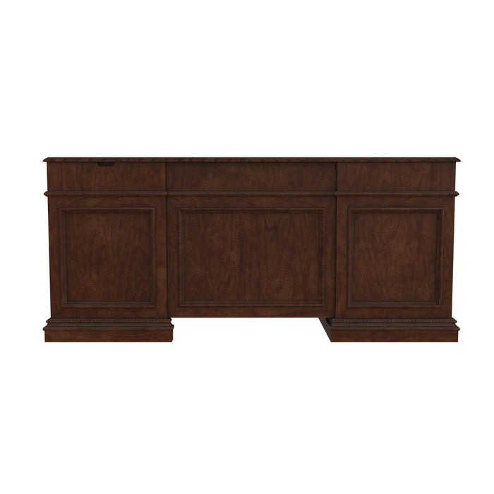 OLD WORLD WALNUT BURL EXECUTIVE L-SHAPE DESK