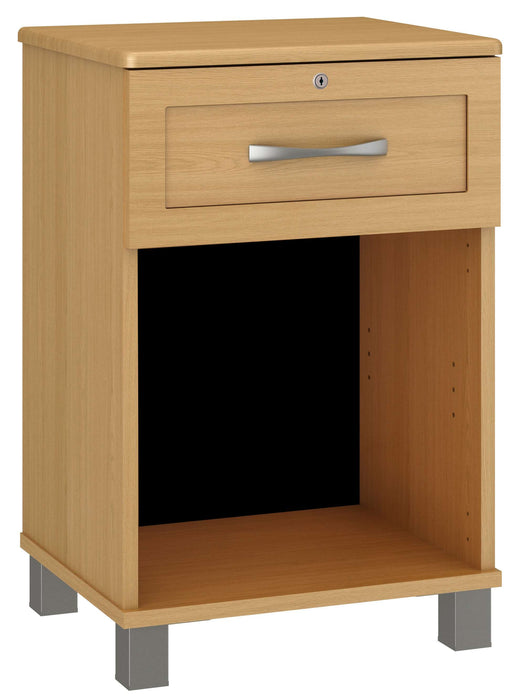 SERENO ONE DRAWER BEDSIDE CABINET WITH LOCK AND NICKEL FEET