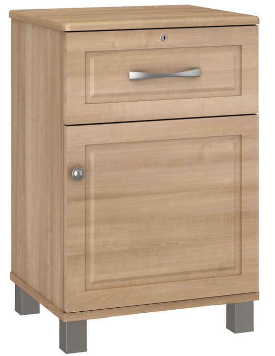 TRINCEA ONE DOOR, ONE DRAWER BEDSIDE CABINET WITH LOCK & NICKEL FEET