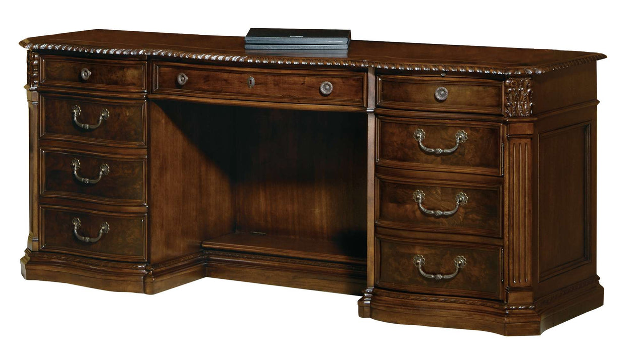 OLD WORLD WALNUT BURL EXECUTIVE CREDENZA