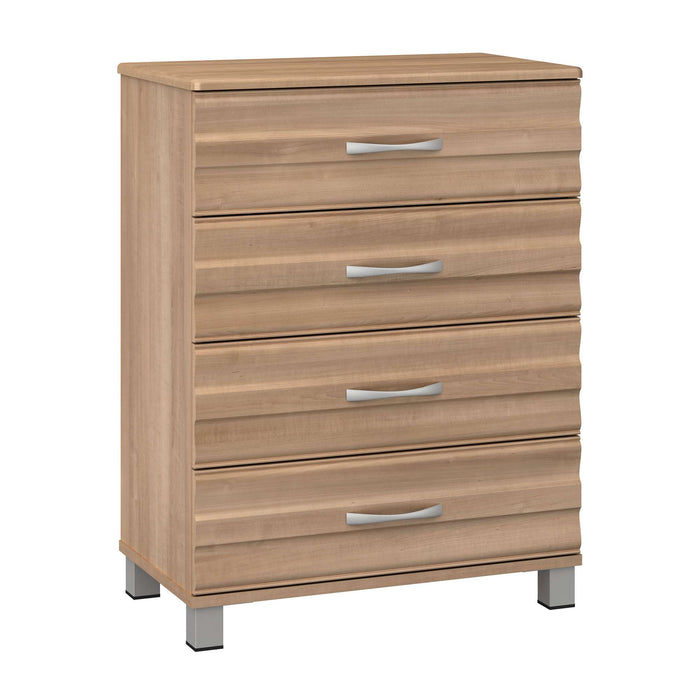 ONDA FOUR DRAWER CHEST WITH NICKEL FEET