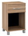D7309 Onda One Drawer Bedside Cabinet w/ Nickel Feet