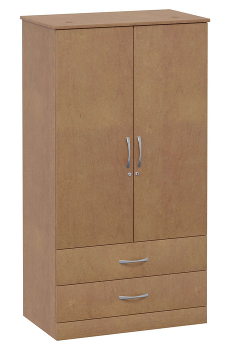 VALORE DIVIDED WARDROBE WITH DUAL LOCKING DOORS AND TWO DRAWERS