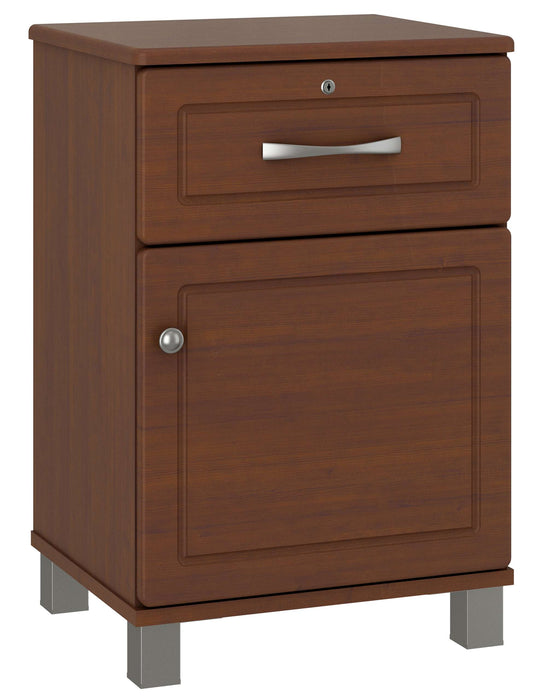 MUSA ONE DOOR, ONE DRAWER BEDSIDE CABINET WITH LOCK AND NICKEL FEET