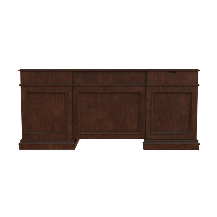 OLD WORLD WALNUT BURL EXECUTIVE L-SHAPE DESK