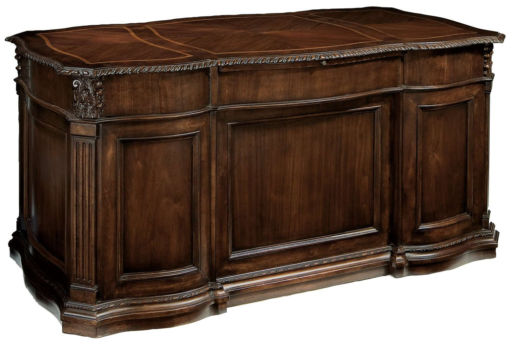 OLD WORLD WALNUT BURL JUNIOR EXECUTIVE DESK