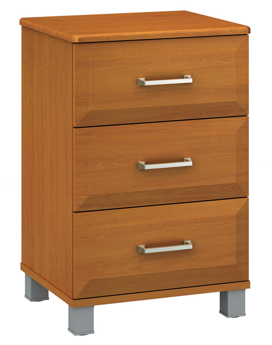 RESA THREE DRAWER BEDSIDE CABINET (NICKEL FEET)