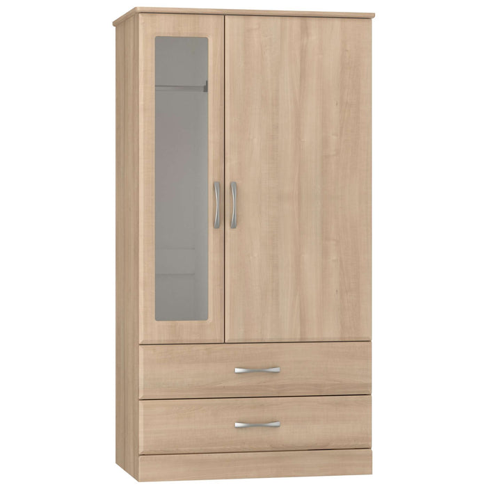 REVEAL WARDROBE: ONE DOOR, ONE TRANSPARENT DOOR, TWO DRAWERS