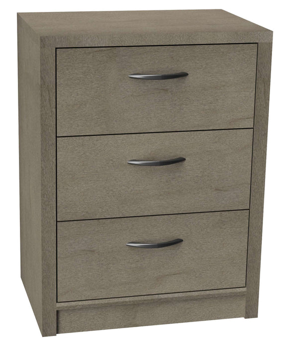 ZEELAND THREE DRAWER BEDSIDE CABINET