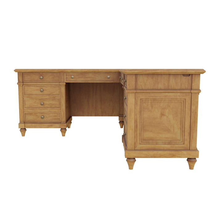 URBAN ASH BURL EXECUTIVE L-SHAPE DESK