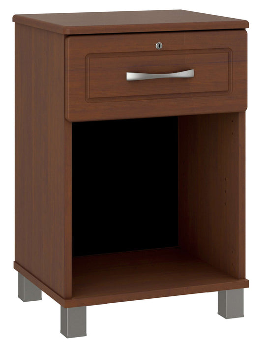 MUSA ONE DRAWER BEDSIDE CABINET WITH LOCK AND NICKEL FEET